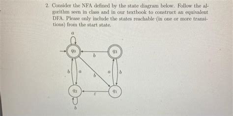 Solved Consider The Nfa Defined By The State Diagram Chegg