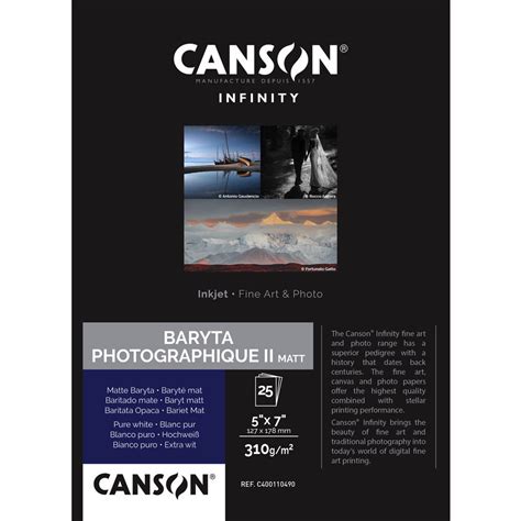 Canson Infinity X Baryta Photographique Ii Matt Gsm Sheets