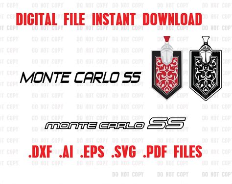 Chevy Monte Carlo Styled Digital Ai Svg Dxf Eps Pdf Vector Etsy