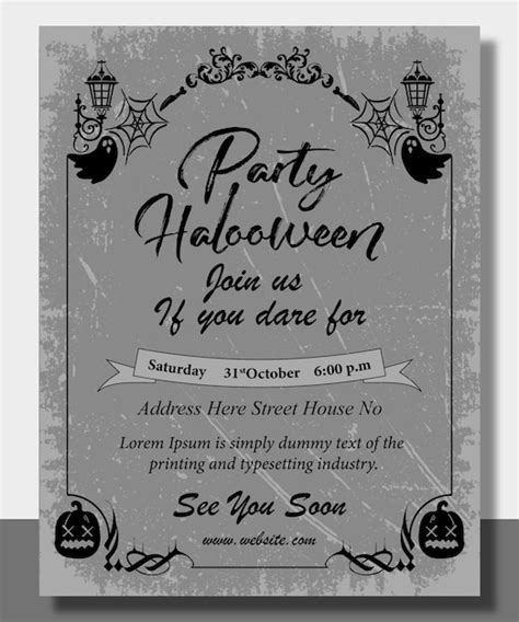 Premium Vector Halloween Invitation Letter Template