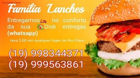 Menu Em Familia Lanches Pub Bar Rio Claro Av 74