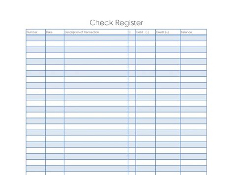 Free Printable Checkbook Register Template Creatordsae