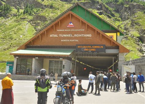 Tourist Visiting In Atal Tunnel Rohtang Tunnel In The Summer