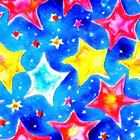 Estrelas Multicoloridas Refletem Pinturas Repetidas De Detalhes