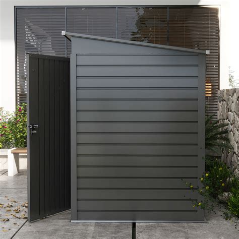 Outsunny 6 Ft W X 4 Ft D Galvanized Steel Horizontal Storage Shed