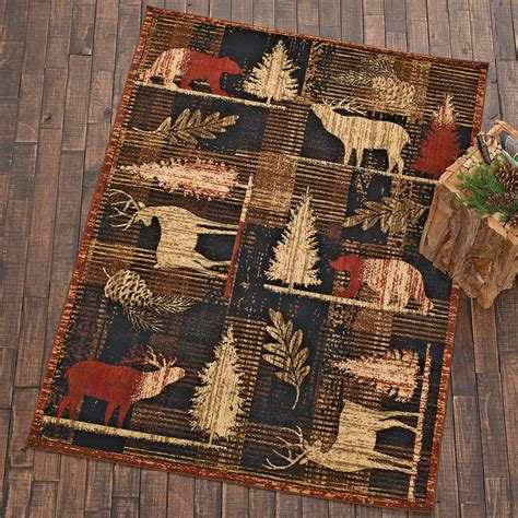 Woodland Wildlife Rug 8 X 10 Black Forest Decor