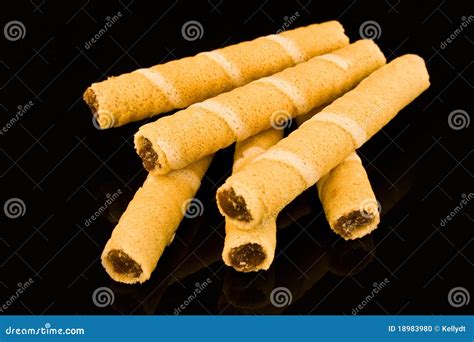 Wafer Rolls Stock Photo Image Of Dessert Fresh Black 18983980