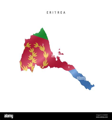 Waving Flag Map Of Eritrea Vector Illustration Stock Vector Image