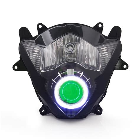 KT Headlight For Suzuki GSX 1250FA 2010 2015 LED Angel Eye Green Demon