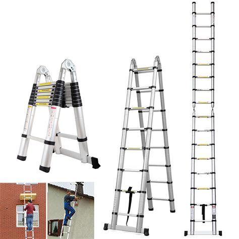 M Multi Purpose Aluminum Telescopic Ladder Portable Extendable A Frame