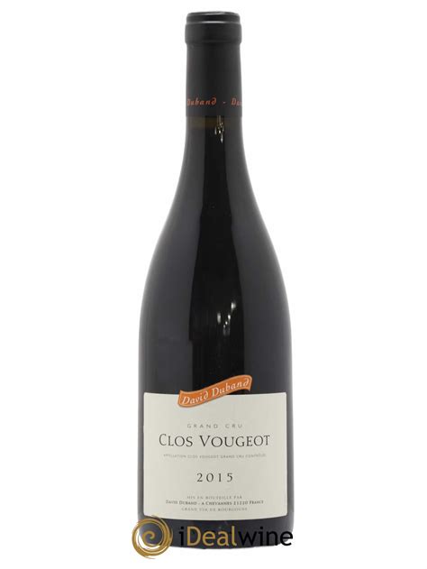 Buy Clos De Vougeot Grand Cru David Duband Domaine 2015 Lot 4211