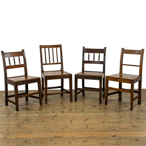 Harlequin Set Of Welsh Oak Farmhouse Chairs M 2796 Penderyn Antiques