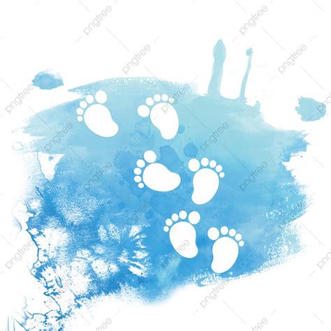 Baby Footprints Vector Hd Images, Blue Watercolor Baby Footprint Footprint, Baby, Footprint ...