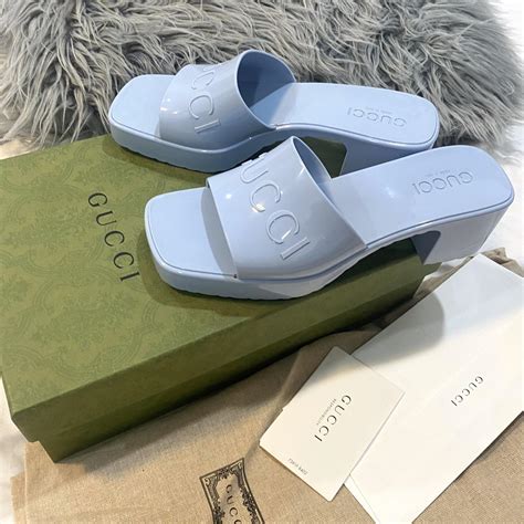 Blue Pastel Gucci Jelly Sandals Supper Cute I Am Depop