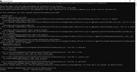 Tensorflow Mutable Default For Field Sgd Is Not Allowed Use