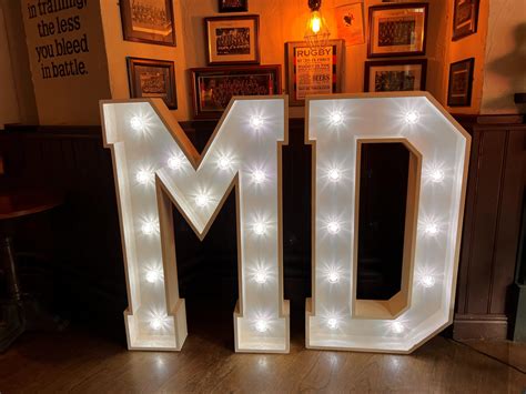 Personalised Light Up LED Letters Hire Big Bash Events