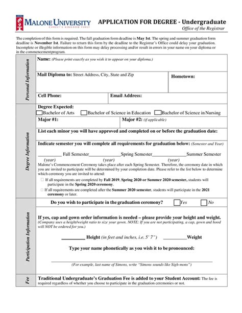 Fill Free Fillable Forms Malone College