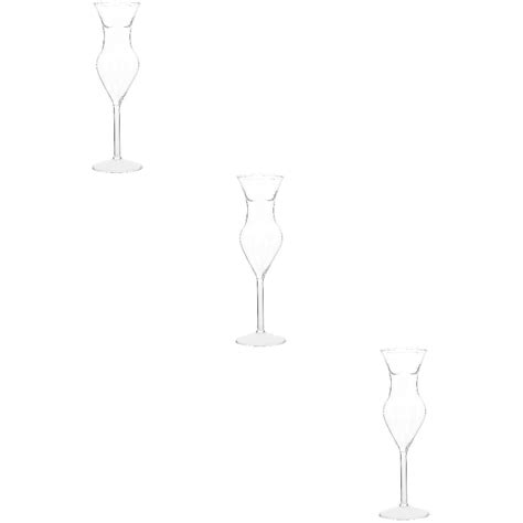 Set Of 3 Cocktail Glass Glasses Crystal Flutes Whiskey Cup Container Bar Wine Decor Tumblers