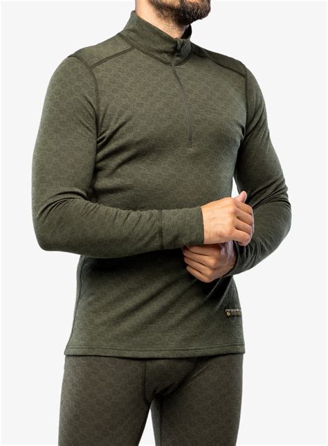 Bluza Termoaktywna Thermowave Merino Xtreme L S Shirt 1 2 Zip Green Black