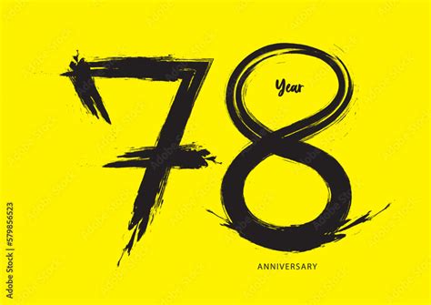 78 year anniversary celebration logotype on yellow background, 78 ...