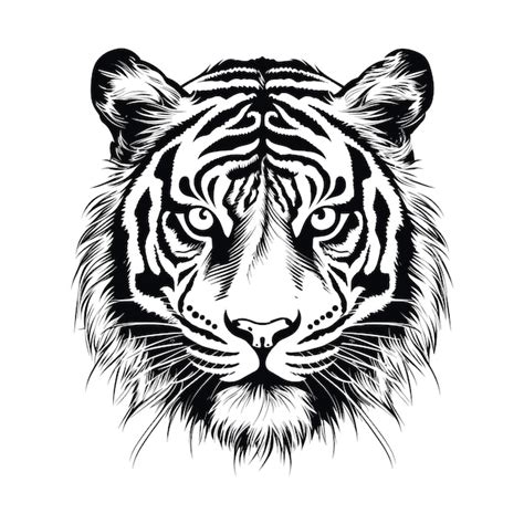 Premium Vector Tiger Head Hand Draw Sketch On White Background Vector