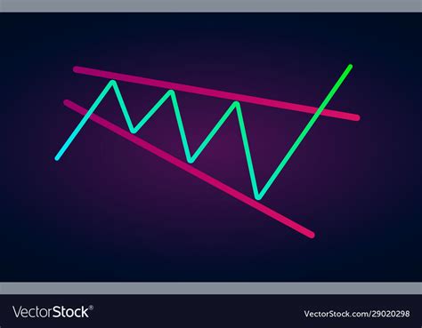 Descending broadening wedge pattern Royalty Free Vector