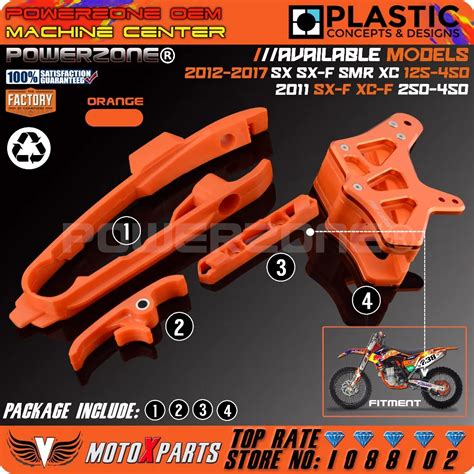 Orange Swingarm Chain Slider Kit Cnc Chain Guard Guide Brake Hose