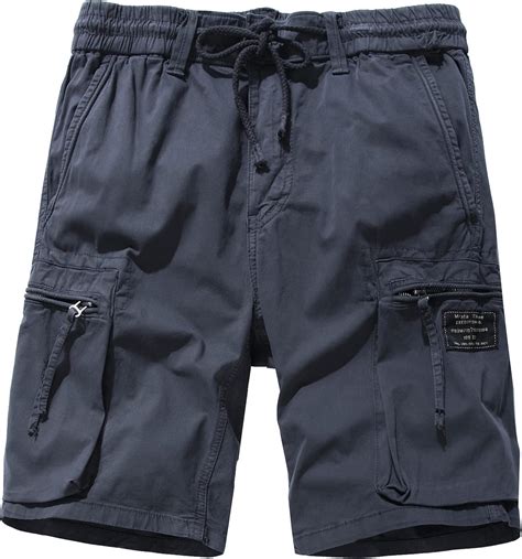 Cotton Cargo Shorts Elastic Waistband Relaxed Fit Summer Casual Shorts