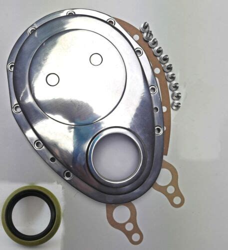 Small Block Chevy Polished Aluminum Timing Chain Cover Sbc 283 327 350 383 400 Ebay