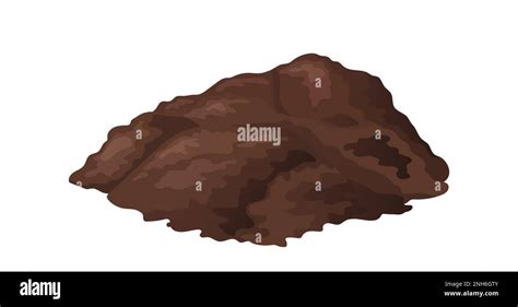 Pile Of Soil In Cartoon Heap Of Ground For Agricultural Vector