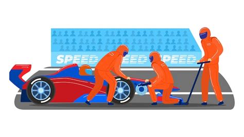 Free Vector Hand Drawn Formula 1 Pit Stop Workers