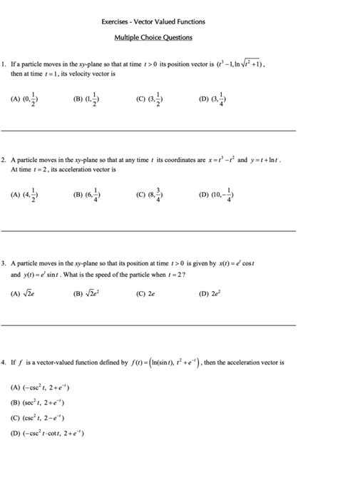 Vector Valued Functions Rivisiontown