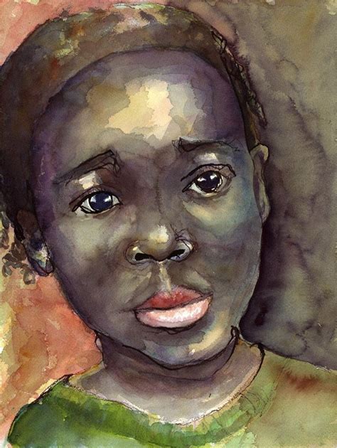 Art Painting Watercolor Jamaican Black Girl Portrait Print Etsy