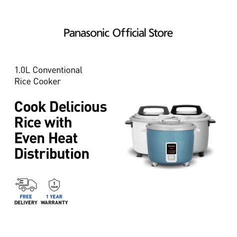 Panasonic Sr Y10g 1 0l Conventional Rice Cooker Sr Y10gaskn Small Mini Aluminium Pan Rust Proof