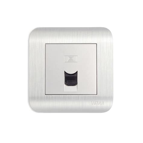 Розетка компьютерная Luxar Deco RJ-45 скрытая установка серебро с ...