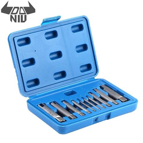 Daniu 10pcs Damaged Screw Extractor Drill Bits Nut Bolt Remover Stud