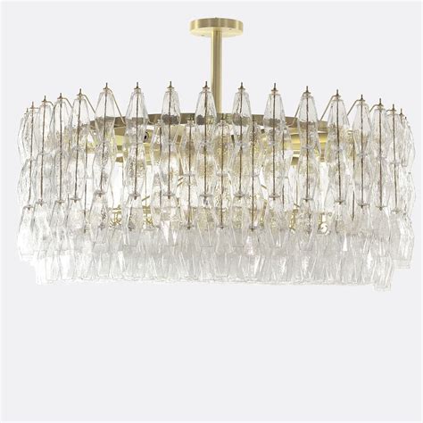 Art Deco Chandelier Poliedri Cr BOTTEGA VENEZIANA Crystal 12