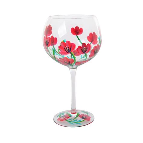 Buy Lynsey Johnstone Hand Painted Gin Glass Poppies Gibson Ts 54893 Mydeal