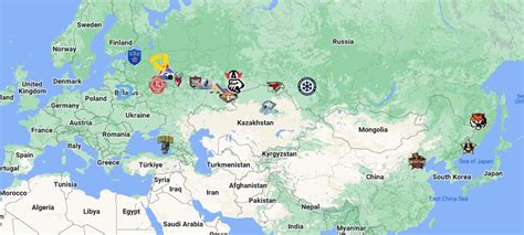 KHL Teams Map with logos | KHL Teams Location - FTS DLS KITS