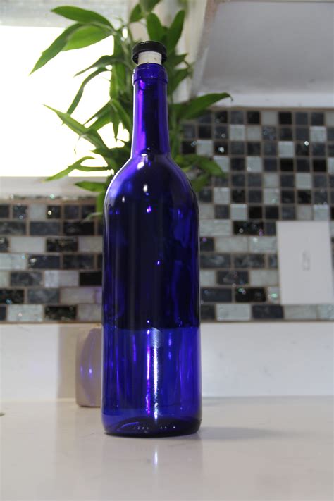 750 Ml Blue Cobalt Glass Solar Bottle Ho'oponopono - Etsy