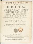 Notice Bibliographique Nouveau Recueil Des Edits Declarations Lettres