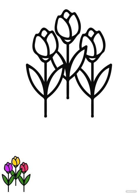 Tulip Outline Printable