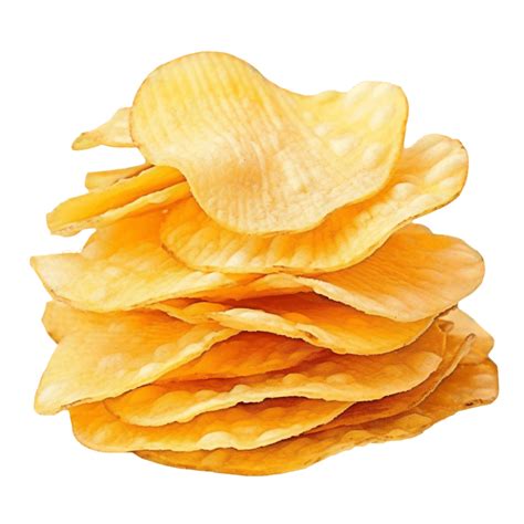 Ai Generated Crispy Potato Chips Stack Isolated On Transparent