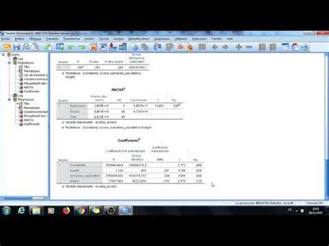 Stats R Aliser Une R Gression Lin Aire Sous Spss En Min Youtube