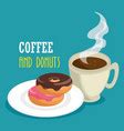 Delicious Coffee Cup And Donuts Royalty Free Vector Image