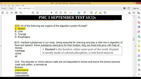 NMDCAT Biology Test 1 September 2021 PMC 3rd Test Mcqs YouTube