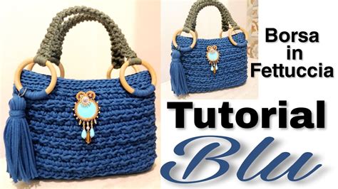 Tutorial Borsa In Fettuccia Blu Crochet Bag Uncinetto YouTube