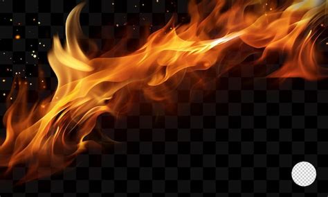 Flammes De Feu Sur Fond Transparent Psd Premium