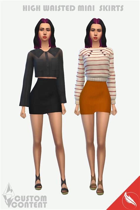 The Sims 4 High Waist Mini Skirt Cc