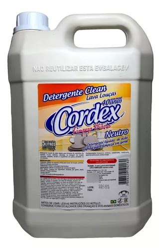 Detergente Clean Neutro Lava Louças 5 Litros Cordex MercadoLivre